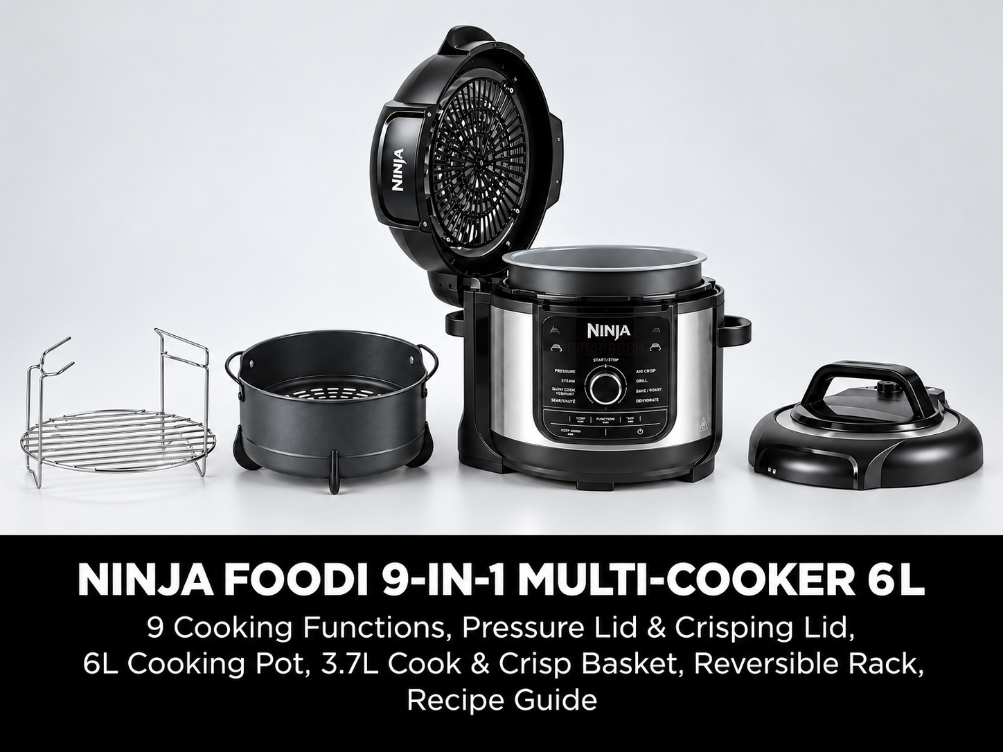 Multi-cooker with cooking pot, basket and reversible rack